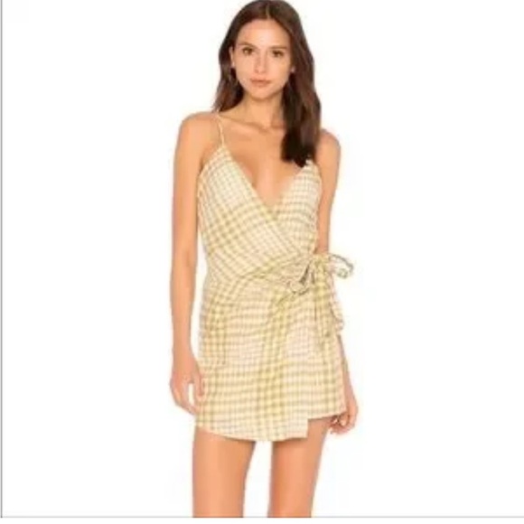 Free People Gingham Plaid V-Neck Wrap Dress - Picture 5 of 5